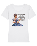 pentru femei cu atitudine - I should be ashamed of my behavior Tricou mânecă scurtă guler larg fitted Damă Expresser