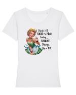 pentru femei cu atitudine - I think I will skip my meds today Tricou mânecă scurtă guler larg fitted Damă Expresser