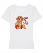 pentru femei cu atitudine - Shhh - no one cares Tricou mânecă scurtă guler larg fitted Damă Expresser