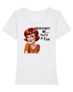 pentru femei cu atitudine - Underestimate me, that will be fun Tricou mânecă scurtă guler larg fitted Damă Expresser