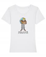 Capul la cutie Tricou mânecă scurtă guler larg fitted Damă Expresser