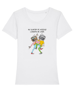 Nu suntem pe aceeași lungime de undă Tricou mânecă scurtă guler larg fitted Damă Expresser