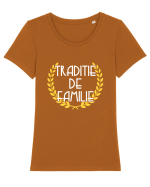 Traditie de Familie Tricou mânecă scurtă guler larg fitted Damă Expresser