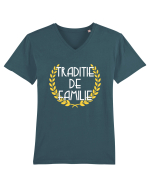 Traditie de Familie Tricou mânecă scurtă guler V Bărbat Presenter