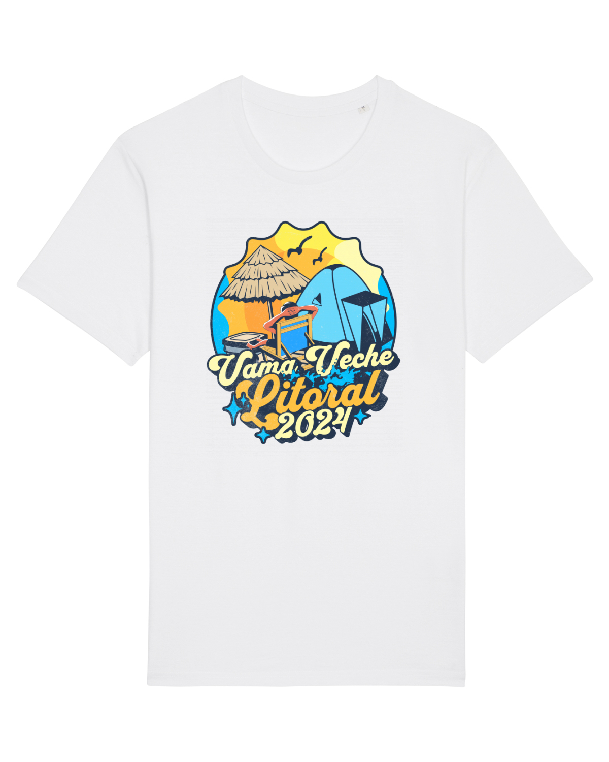 Tricou mânecă scurtă Unisex Rocker White