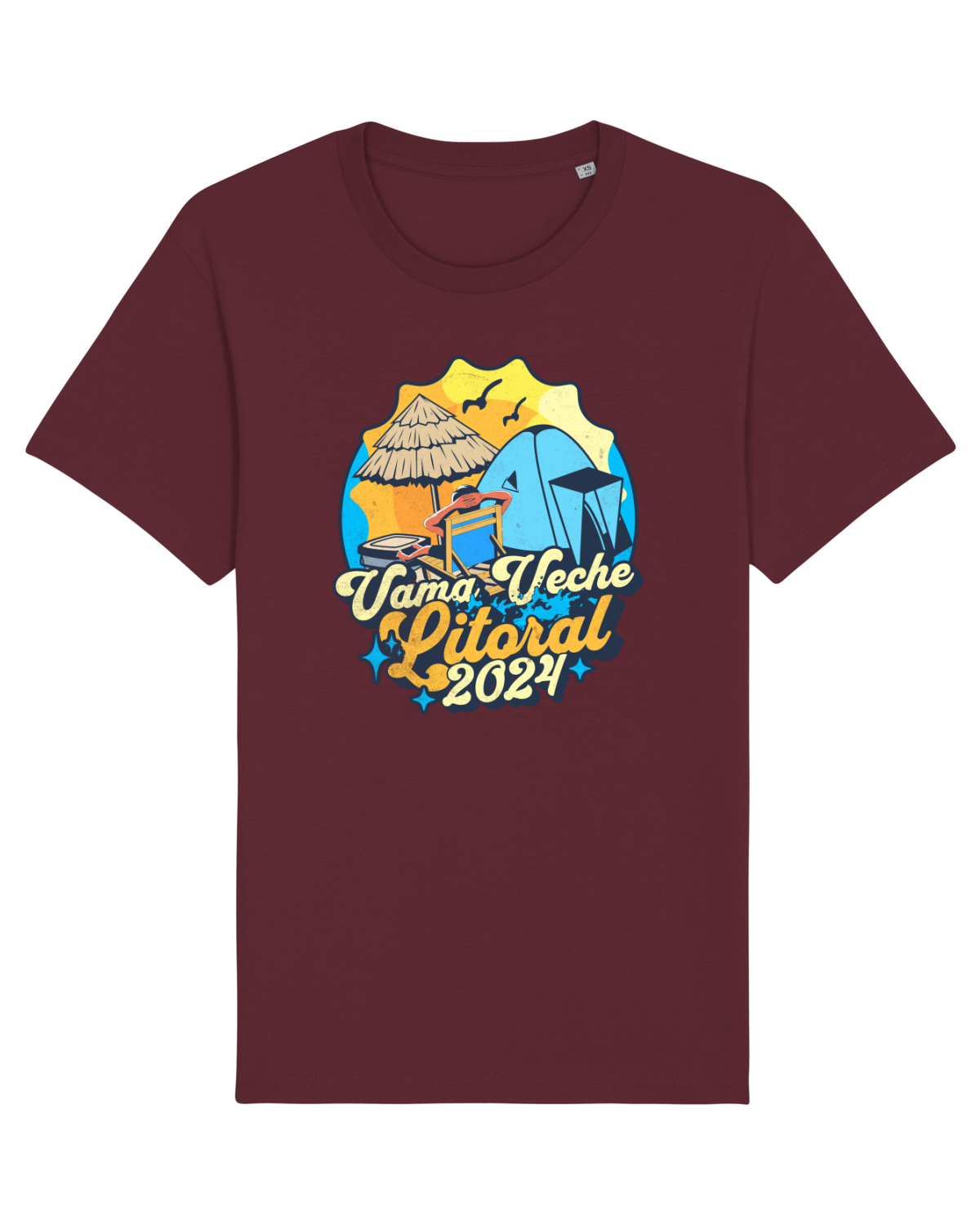 Tricou mânecă scurtă Unisex Rocker Burgundy