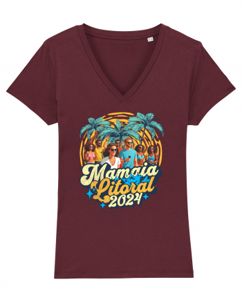 Mamaia Litoral 2024 - Tricou de beach party Burgundy