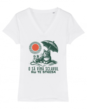 Tricou de vara cu pisici White