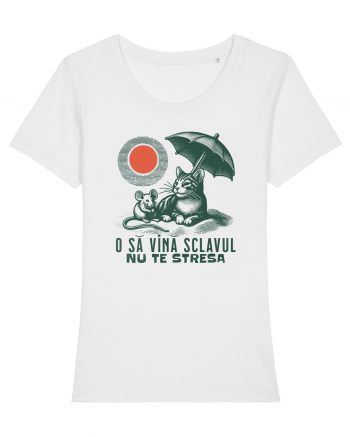 Tricou de vara cu pisici White