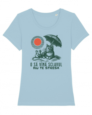 Tricou de vara cu pisici Sky Blue