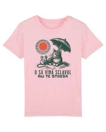 Tricou de vara cu pisici Cotton Pink