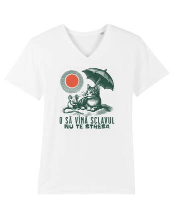 Tricou de vara cu pisici White