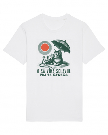 Tricou de vara cu pisici White
