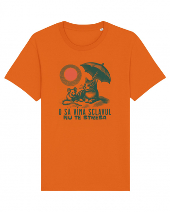 Tricou de vara cu pisici Bright Orange