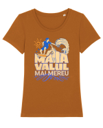 Pentru surferi, de vara. Ma ia valul mai mereu Tricou mânecă scurtă guler larg fitted Damă Expresser