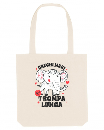 Tricou cu elefant - urechi mari, trompa lunga Natural