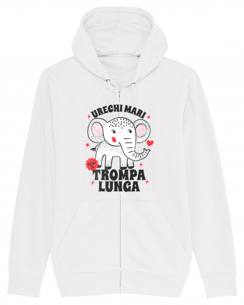 Tricou cu elefant - urechi mari, trompa lunga White