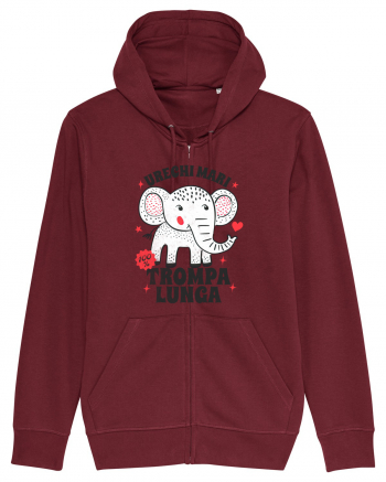 Tricou cu elefant - urechi mari, trompa lunga Burgundy