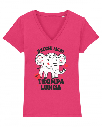 Tricou cu elefant - urechi mari, trompa lunga Raspberry