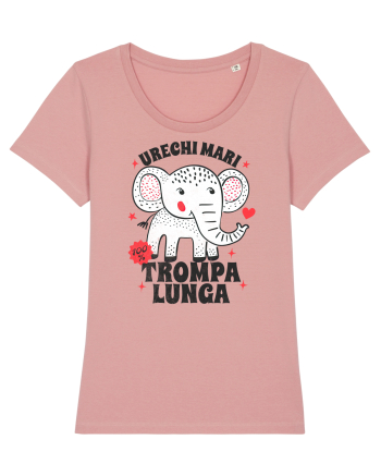 Tricou cu elefant - urechi mari, trompa lunga Canyon Pink