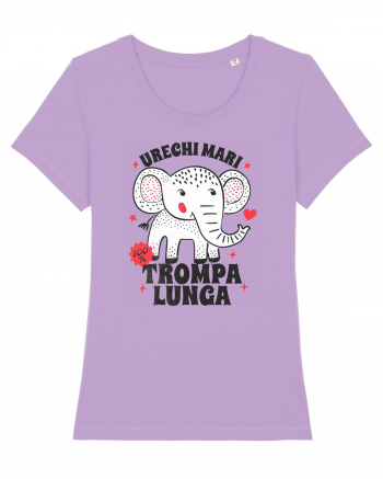 Tricou cu elefant - urechi mari, trompa lunga Lavender Dawn