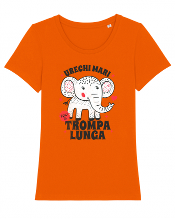 Tricou cu elefant - urechi mari, trompa lunga Bright Orange