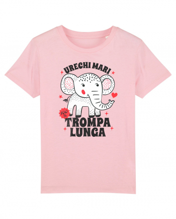 Tricou cu elefant - urechi mari, trompa lunga Cotton Pink