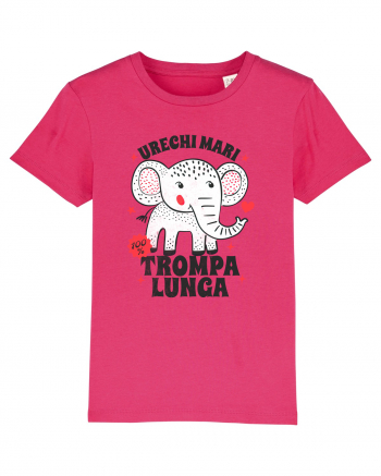 Tricou cu elefant - urechi mari, trompa lunga Raspberry