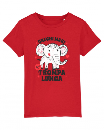 Tricou cu elefant - urechi mari, trompa lunga Red