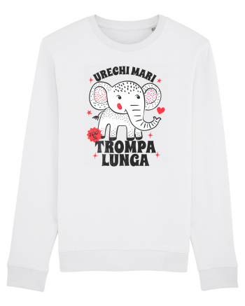 Tricou cu elefant - urechi mari, trompa lunga White