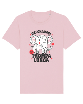 Tricou cu elefant - urechi mari, trompa lunga Cotton Pink