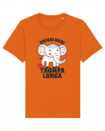 Tricou cu elefant - urechi mari, trompa lunga Bright Orange