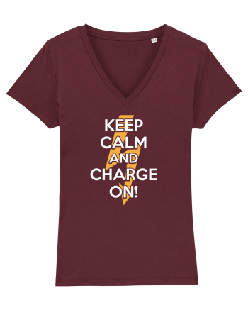 Keep calm and Charge on Burgundy