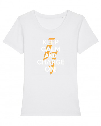 Keep calm and Charge on White