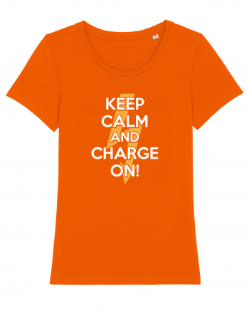 Keep calm and Charge on Bright Orange