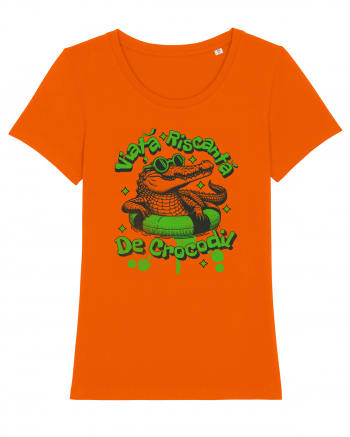 Viata riscanta de crocodil - un design de vara, de piscina, de plaja Bright Orange