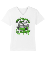 Viata riscanta de crocodil - un design de vara, de piscina, de plaja Tricou mânecă scurtă guler V Bărbat Presenter
