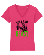 Unleash the beast Tricou mânecă scurtă guler V Damă Evoker