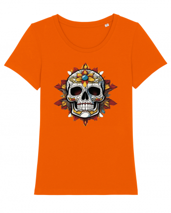 Mandala Skull Bright Orange