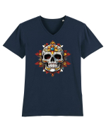 Mandala Skull Tricou mânecă scurtă guler V Bărbat Presenter
