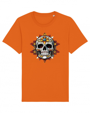 Mandala Skull Bright Orange