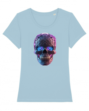 Mandala Skull 3D Sky Blue