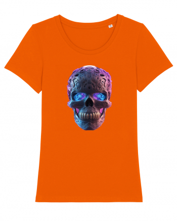 Mandala Skull 3D Bright Orange