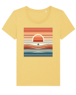 Soare dupa nori in culori Tricou mânecă scurtă guler larg fitted Damă Expresser