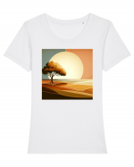 Tree under the sun Tricou mânecă scurtă guler larg fitted Damă Expresser