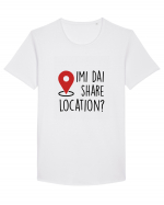 Imi dai share location Tricou mânecă scurtă guler larg Bărbat Skater