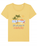 Sa ma pupi in Curacao Tricou mânecă scurtă guler larg fitted Damă Expresser