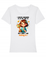 Killing It | Best Mom Ever Tricou mânecă scurtă guler larg fitted Damă Expresser