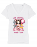 Life Status Tricou mânecă scurtă guler V Damă Evoker