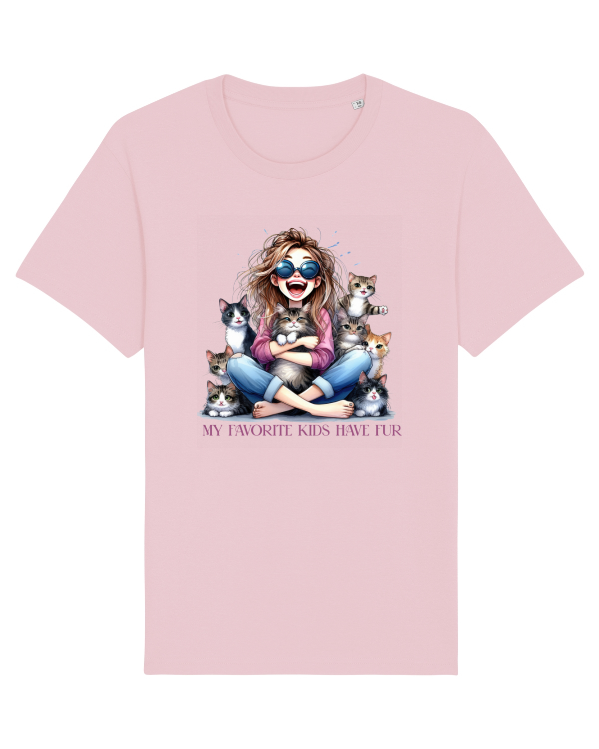 Tricou mânecă scurtă Unisex Rocker Cotton Pink